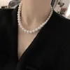 Baroque Pearl Necklace Artificial Beaded Necklace Wedding Bridal Round Bead Necklace