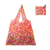 Storage Bags Foldable Shopping Bag Reusable Travel Grocery Eco-Friendly Flower Print Portable Handbag Supermarket