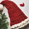 Chapeaux à large bord seau enfants de Noël hiver laine douce tricotée avec boule père Noël casquettes famille enfants adulte année cadeau chapeau 231019