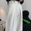 Women's Pants Office Autumn Lady Wide Leg Suit Loose Fit Straight Casual High Street Waist Solid White Trousers Women S-L