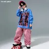 Kleidung Sets Hip Hop Jungen Bunte Coole Sweatshirt Solide Cargo Hosen Mädchen Street Dance Top Kinder Streetwear Kinder Jazz Sport kleidung Sets 231019