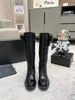 Hochwertige Damenstiefel, schwarze Plateauschuhe, Overknee-Lederschuh, Cowboy-Chelsea-Stiefel, ada Damen-Kniegröße 35–41