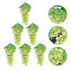 Party Decoration 6 Pcs Artificial Bunch Grapes Model Decor Decorative Cabinet Fruit Mini Toys Rattan Kids Teaching Toddler