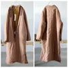 Women's Trench Coats Johnature Women Chinese Style Patchwork Color Parkas V-Neck Long Sleeve Winter Warm 2023 Linen Vintage Loose