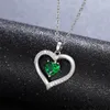 Collane con ciondolo CAOSHI Collana estetica a forma di cuore per le donne Gioielli da cerimonia di fidanzamento alla moda con cristalli di zirconi verde brillante