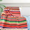 Table Runner Rainbow Table Runner Stripe Table Runners with Tassel Mexican Tablecloth for Wedding Party Cotton Tablecloth Flag 35x213cm 231019