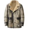 Herren-Lederimitat-Herren-Lammfellmantel, Herrenjacke, Tarngrau, Pilotenfell, B3, Schaffell-Outwear 231020