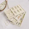 Jewelry Boxes Velvet Box Display Tray Drawer Storage Jewellery Holder For Ring Earrings Necklace Bracelet Soft Organizer Case 231019