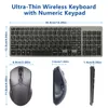 Keyboard Mouse Combos Rechargeable and Combo Russian Hebrew Wireless Compact Slim Silent Set for Laptop PC Computer 231019