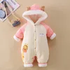 Down Coat Baby clothing Boy rompers Overalls Clothes Winter Girl Garment Thicken Warm Cotton Outerwear coat jacket kids Snow suit Wear 231020