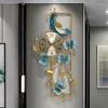 Wall Clocks Chinese Creative Home Living Room Light Luxury Clock Modern Art Dining Atmospheric Peacock