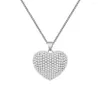 Pingente colares na moda cristal amor coração neckalce para mulheres corrente de aço inoxidável brilhante strass moda jóias amante bonito213v