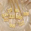 Anhänger-Halsketten, Edelstahl, Glückszahl, Damenschmuck, minimalistisch, 18 Karat vergoldet, O-Kette, 2023, Geschenk