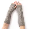 Knee Pads Winter Arm Warmers Knitted Women Gloves Fashion Fingerless Touch Screen Solid Warm Mittens Elbow Sleeves Cover