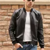 Blouson bombardier en Faux cuir pour homme, grande taille 5XL, peau de mouton, Slim, véritable, vols réels, manteaux de pilote noirs, 231020