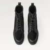 Дизайнерские ботильоны, сапоги на высоком каблуке, женские черные кожаные ботинки на платформе, туфли-дезерты, размеры 35-41