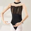 Stage Wear Elegant Fashion High Quality Yoga Latin Ballroom Ballet Dance Mesh Women Adult Sexy Leotards