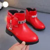 Children's Shoes Girl Mid Length Warm Leather Boots Baby Bow Cute Cotton Shoes Plush Winter Student Two Cotton Boots Botines 231019