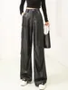 女性用パンツカーゴ女性ハイウエストY2Kバギー2023韓国ファッション本革ズボンストリートウェアパンタロー