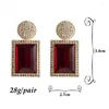 Dangle Earrings Luxry Colorful Crystal Geometric For Women Vintage Rhinestone Gold Rectangle Hanging Earring Party Wedding Jewelry 2023