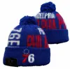 Men's Caps Basketball Hats 76ers Beanie All 32 Teams Knitted Cuffed Pom Philadelphia Beanies Striped Sideline Wool Warm USA College Sport Knit hats Cap For Women