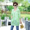 Kvinnors jackor kvinnor solskyddskläder huva casual uv tryckt tunn jacka medelålders äldre mamma sommar ytterkläder 2023