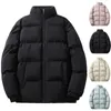 Herrarna ner parkas koreansk stil vinterkläder Candycolored Cottonpadded Jackets Coat Turtleneck Tjocka högskolestudenter Män quiltade jacka 231020