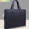 Briefcases Leather Men And Women Handbags Business Briefcase Ladies Shoulder Diagonal Blue/Black 14" Laptop Bag Messenger Bags