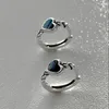 Hoop Earrings Korean Fashion Black Love Heart Twist For Women Simple Cool Accessories All Match Trend Jewelry 2023