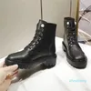 2023-Designer Bootie biker Black white All-purpose Lace-up boots work boots Women's Ankle