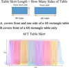 Other Festive Party Supplies 183X77CM Rainbow Tulle Table Skirt Color Table Skirting for Unicorn Theme Decoration Party Birthday Baby Shower Gender Reveal 231019