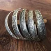 Bangle Retro Cuff Pulseiras Tibetano Prata Metal Escultura Peixe Elefante Flor Bangles Vintage Gypsy Jóias Presentes Femininos 231020