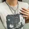 ペンダントネックレスKunjoe 5pcs/set PunkHollow out out out metal tree for men retro rice beaded choker jewelryギフト