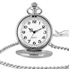 Pocket Watches Retro Bronze/Black/Silver/Gold/Rose Gose Smooth Steampunk Quartz Watch Unique FOB Chain Simple Pendant Clock Luxury Reloj