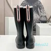 Designer Luxury rain boots lady coco booties boot flat rubber shoes Square Toe Women's Rain Boots Thick Heel Thick Sole Ankle Boots Women's Rubber Boots height