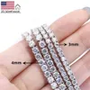 Tianyu gems – bracelet de tennis en argent sterling 925 pour hommes et femmes, 3mm 4mm, or 18 carats, diamant moissanite, avec certificat