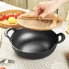 Soup Stock Pots Cast Iron Pot Uncoated And Non Stick wok Casserole kitchen cooking pot cast iron skillet Cookware pan fry 231019