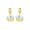 Boucles d'oreilles créoles ANENJERY en acier inoxydable 316L ovale bleu goutte d'eau pour femmes accessoire de bijoux de Niche