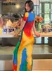 Temel gündelik elbiseler hawthaw kadınlar kısa kollu parti kulüp sokak kıyafeti tatil bodycon uzun elbise 2023 yaz kıyafetleri iş için toptan ürünler 231020