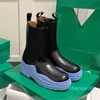 Modevarumärkesdesigner Welly Boots Designer Platform Letter Ringer Fashion Svart men knälånga kvinnor stövlar