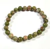 Bracelet à brins pour femmes et hommes, perles en pierre d'unakite, 6mm, 8mm, 10mm, 12mm, 8''