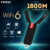 Поиск Wi-Fi FENVI WiFi 6 USB-адаптер Двухдиапазонный AX1800 2 4G 5 ГГц Беспроводной адаптер 6E AXE3000 Сетевая карта 3 0 Win7 10 11 231019