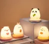 Lamps Shades Silicone Night Light Cute Pear Rabbit Bedside Lamp Touch Sensor Dimmable Rechargeable Night Lamp For Kids Baby Bedroom Decor 231019