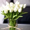 Faux blommor grönare 10st tulpan artificiell blomma verklig touch bukett pe falsk för bröllop dekoration blommor hem trädgård dekor 231019