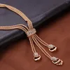 Kettingen Luxe Kristallen Ketting Mode Gouden Kleur Bruiloft Ewelry Accessoires Voor Meisjes Kinderen Kinderen Vrouwen Party Grote Hanger Armband