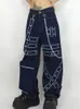 Damesjeans WeiYao Punk Stijl Lint Y2k Streetwear Hoge Taille Zak Met Rits Denim Cargo Broek Harajuku Koreaanse Mode Damesbroeken