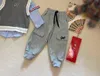 Varumärke Baby Clothes Autumn Kids Tracksuits Three-Piece For Boy Girl Size 90-140 CM Sticked Vest Shirt and Sports Pants Oct15