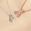 Hanger Kettingen Kristallen Vork Lepel Ketting Voor Vrouwen Die Graag Eten Rose Goud Kleur Zilveren Hangers Creatief