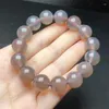 Link Bracelets Natural Chalcedony Bracelet Women Fashion Reiki White Clear Quartz Round Stone Strand Bangles Summer Jewelry Gift 14MM