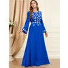 Ropa étnica Moda Abaya Musulmán Cuentas Bordado para Mujeres Largo Maxi Vestido Turquía Kaftan Islam Dubai Árabe Robe Marruecos Jalabiya